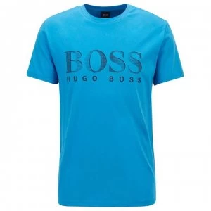 image of Hugo Boss Crew Neck Large Logo T-Shirt Blue Size M Men