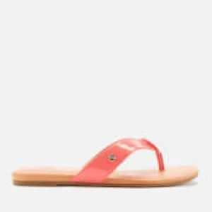 Image of UGG Womens Tuolumne Patent Flip Flops - Pop Coral - UK 8