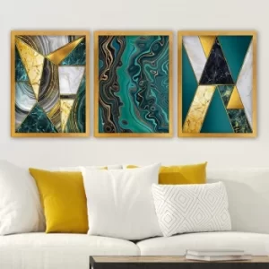 image of 3AC171 Multicolor Decorative Framed Painting (3 Pieces)