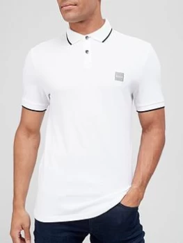 Hugo Boss Passertip 1 Tipped Collar Polo Shirt White Size 2XL Men