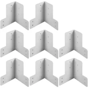 Image of VEVOR Workbench Corner Brackets 8 PCs Shop Table Bracket Kit 48 LBS Shop Table Corner Brackets 4mm Right Angle White Color Galvanized Steel Elevated