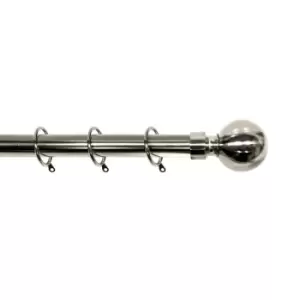 Image of 28mm Extendable Silver Ball Finial Curtain Pole 90 - 160 Cm