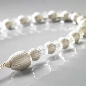 Image of Alan Symonds Earl Satin Woven Beaded Curtain Tie Back, Cream