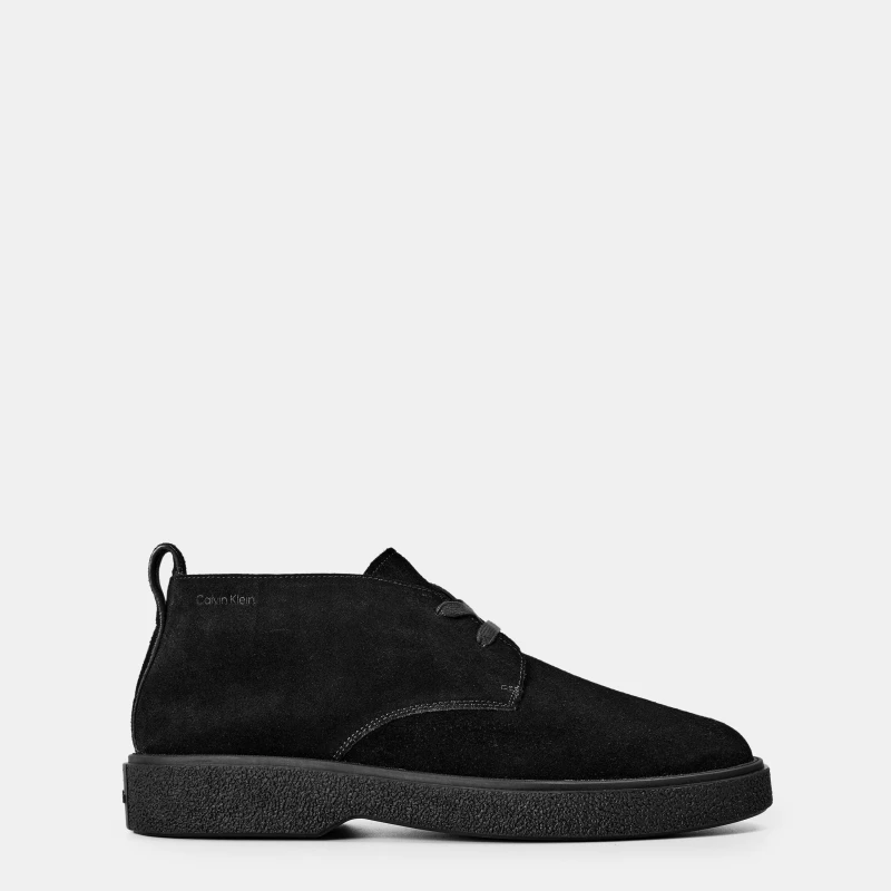 Image of Calvin Klein Mens Suede Desert Boots Triple Black male 10 (44)
