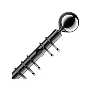 Image of Speedy IDC 28mm Nikola Curtain Pole Set, Polished Graphite, 300cm