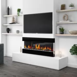 image of 50" Black Built In Electric Fire - Amberglo