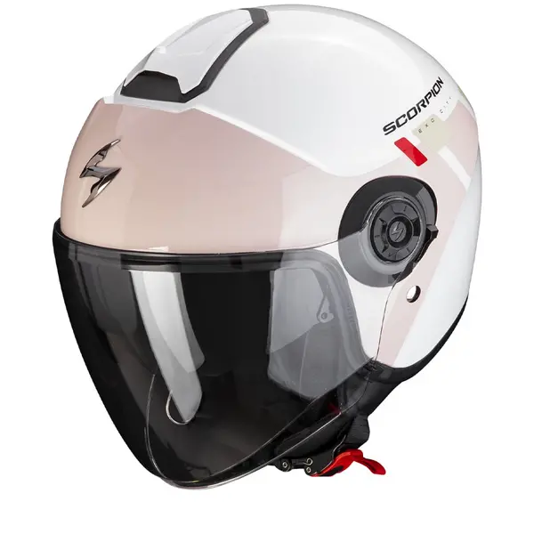 Image of Scorpion Exo-City II Mall White-Pink-Green Jet Helmet XS