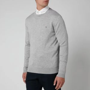 image of Tommy Hilfiger Mens Classic Crew Neck Knitted Jumper - Cloud Heather - L