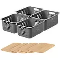 Image of SmartStore Storage Basket Plastic Grey 28 (W) x 37 (D) x 24 (H) cm