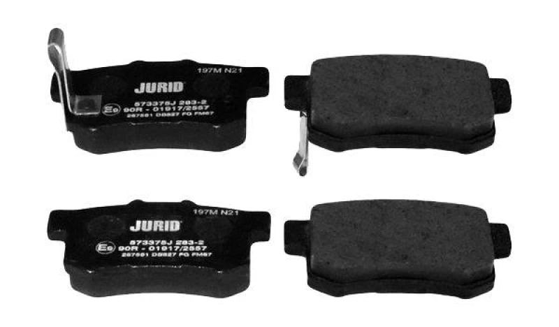 Image of JURID 573375J Brake pad set with acoustic wear warning, without accessories Brake Pad Set,disc brake (402)