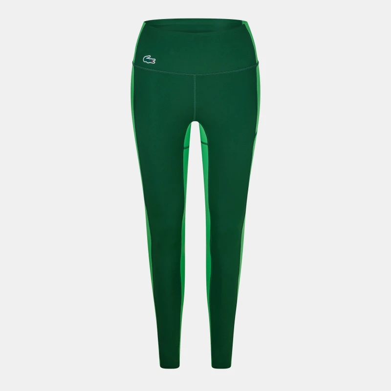 Image of Lacoste Womens Stretch Leggings Green/Sorrel female 8 (36)