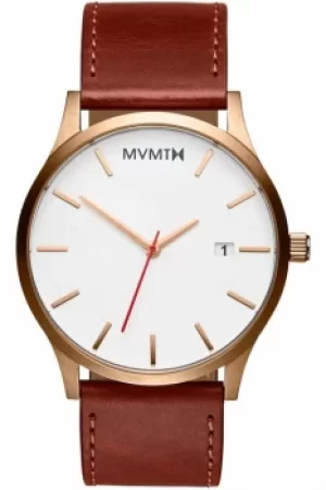 image of MVMT Rose Gold Natural Tan Classic Watch MM01-WBR