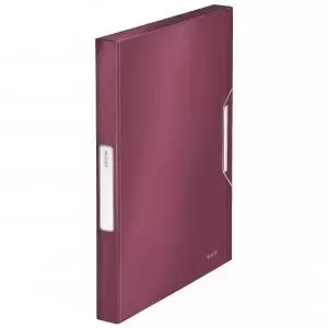 Image of Leitz Style Box File Polypropylene 30mm Garnet Red - Outer carton of 5