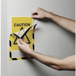 Image of Durable DURAFRAME Magnetic Security A4 Yellow Black Pack of 5
