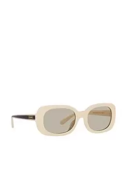 Image of Coach Cd471 Oval Sunglasses -Off White