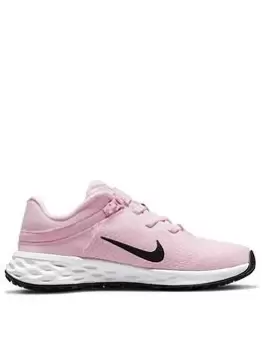 image of Nike Revolution 6 Flyease Trainers - Pink/Black, Size 1