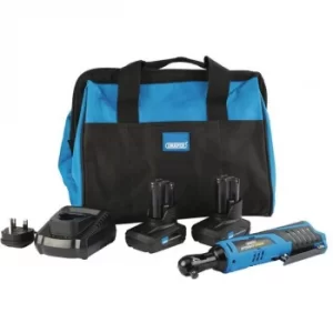 image of Draper Storm Force&amp;#174; 10.8V Power Interchange Reversible Ratchet Kit (+2x 4Ah Batteries, Charger and Bag)