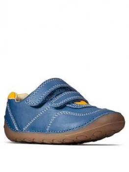 image of Clarks Boys Tiny Dusk Pre Walker Shoe, Blue, Size 2 Younger