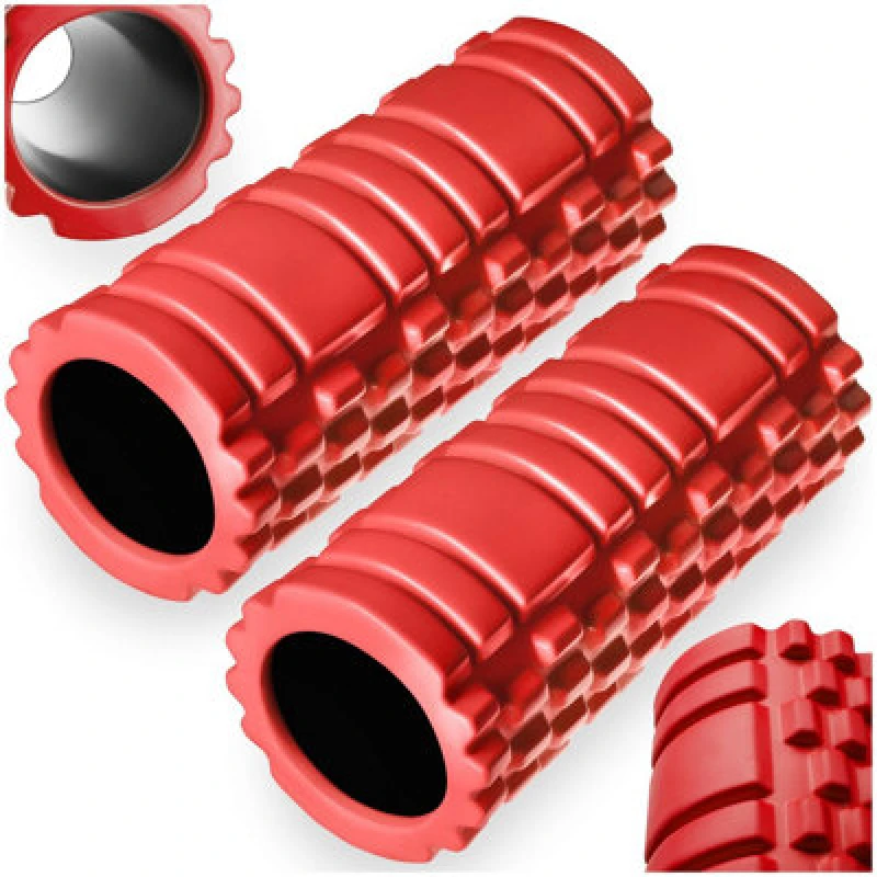 Image of Tectake Foam Roller With Textured Surface For Therapy Treatment, 335 X 145mm - Red