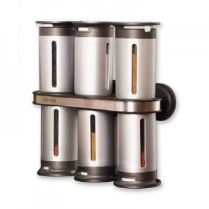 Image of Zevro Zero Gravity 6 Canister Magnetic Wall Mount Spice Stand