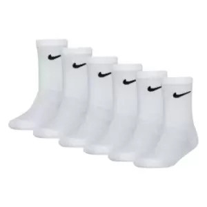 Image of Nike 6 Pack of Crew Socks Childrens - White