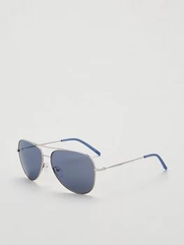 Image of DKNY Aviator Sunglasses, Silver, Women