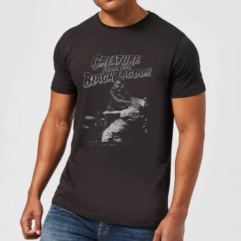 image of Universal Monsters Creature From The Black Lagoon Black and White Mens T-Shirt - Black - 3XL - Black