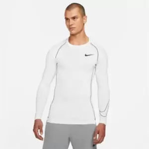 Image of Nike Pro Core Long Sleeve T Shirt Mens - White