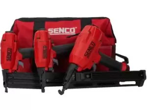 image of Senco 10S2001N Pneumatic 2nd Fix Nailer & Stapler 3pc Kit in Carry Bag