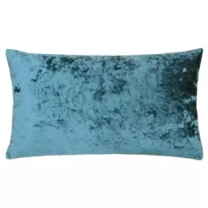 Image of Verona Crushed Velvet Rectangular Cushion Teal
