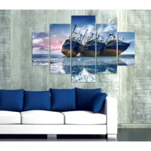 Image of ST060 Multicolor Decorative MDF Painting (5 Pieces)