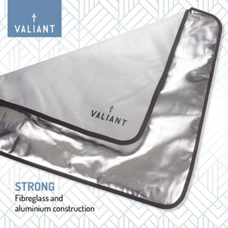 Image of Valiant Heat Resistant Mat for Fire Pits, Chimeneas, Smokers and BBQs (68cm x 68cm) Metallic Silver