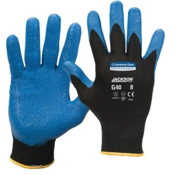 Image of 40226 G40 Palm-side Coated Blue/Black Gloves - Size - Kimberly Clark Professional