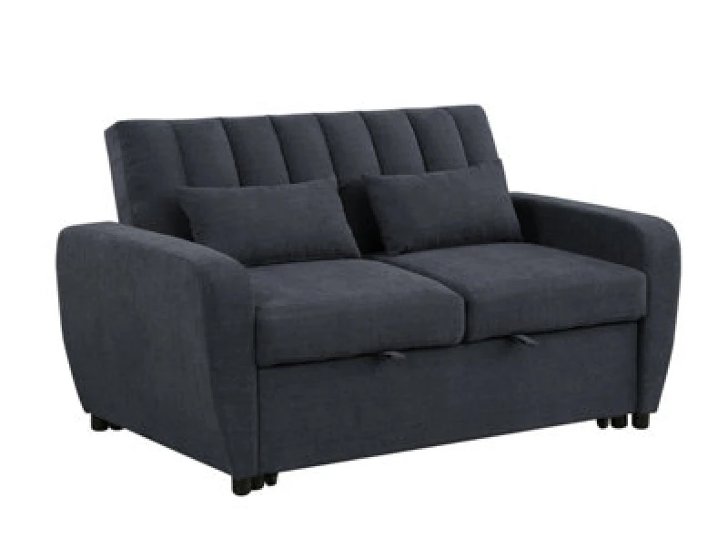 Image of Mattress Guru Modern and Versatile Velvet 2 Seater Guest Sofa Bed Grey