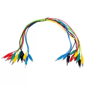 Image of R-TECH 524613 Pk of 10 Croc Leads (Rd,Blk,Blu,Grn,Ye) 460mm