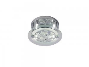 image of Ceiling Round with Circle Pattern 4 Light Polished Chrome, Crystal