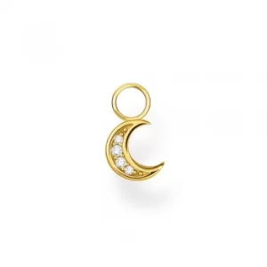 image of THOMAS SABO Gold Plated Cubic Zirconia Moon Ear Pendant EP003-414-14