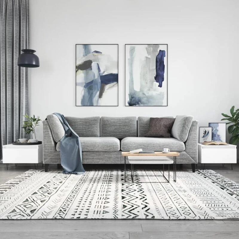 Image of vidaXL Coffee Tables 2 Pcs White 50x46x35cm Engineered Wood, White 830861