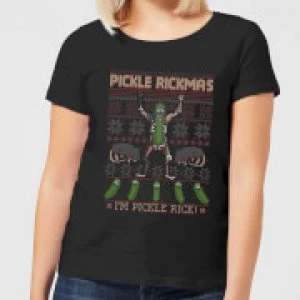 Rick and Morty Pickle Rick Womens Christmas T-Shirt - Black - 5XL