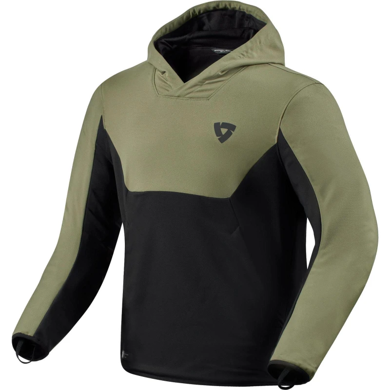 Image of Rev It Andon Motorcycle Hoodie S Black Green Black Green