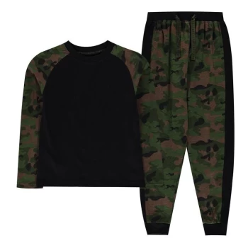 image of Firetrap Long Sleeve Pyjama Set Junior Boys - Camo AOP