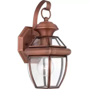 Image of Newbury 1 Light Small Wall Lantern - Aged Copper, E27