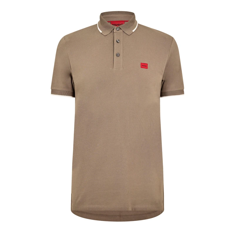 Image of Hugo Mens Short-Sleeve Polo Shirt Medium Grey male S