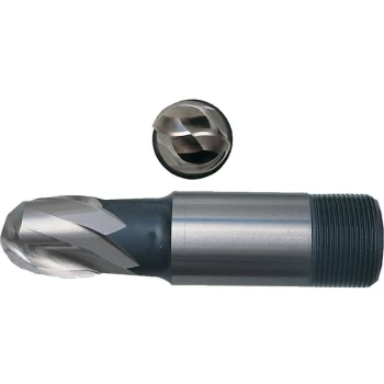 Image of 13.00MM HSS 2 Flute Threaded Shank Ball Nose Short Series Slot Drills - Sherwood