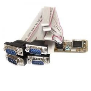 Image of StarTech.com 4 Port RS232 Mini PCI Express Serial Card with 16650 UART