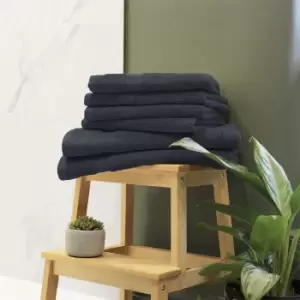 Image of Loft Combed Cotton 6 Piece Hand/Sheet Towel Set Slate
