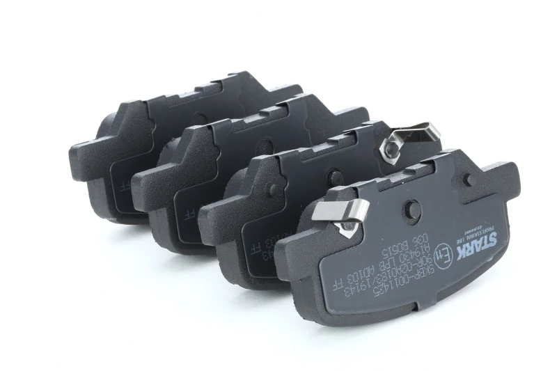 Image of STARK SKBP-0011425 Brake pad set Rear Axle, with acoustic wear warning Low-Metallic Brake Pad Set,disc brake (402)