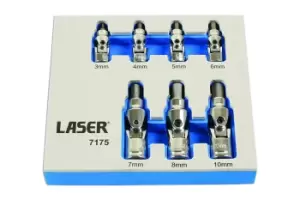 image of Laser Tools 7175 Hex Bit Set - Universal Joint 7pc