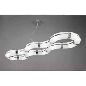 Image of Guss E27 pendant lamp 12 E27 Curved Bar bulbs, polished chrome/white aryl