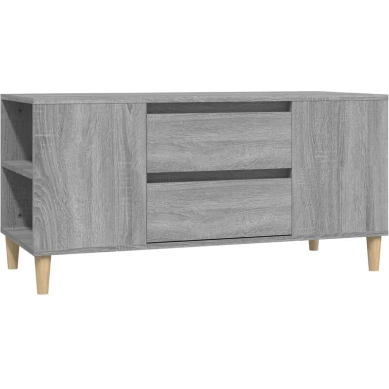 Image of Vidaxl TV Cabinet Grey Sonoma 102X44.5X50 Cm Engineered Wood, Grey 819602